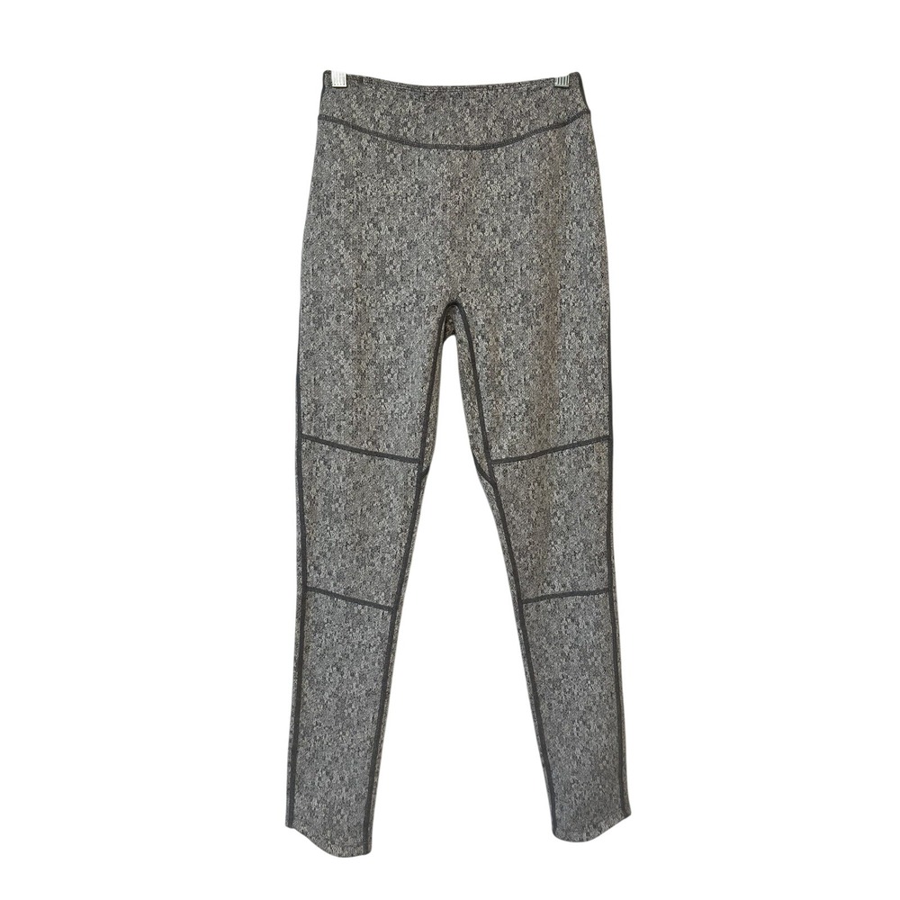 Gymshark Fleur Gray Sz Medium Textured Leggings Charcoal Marl Print Gym Workout